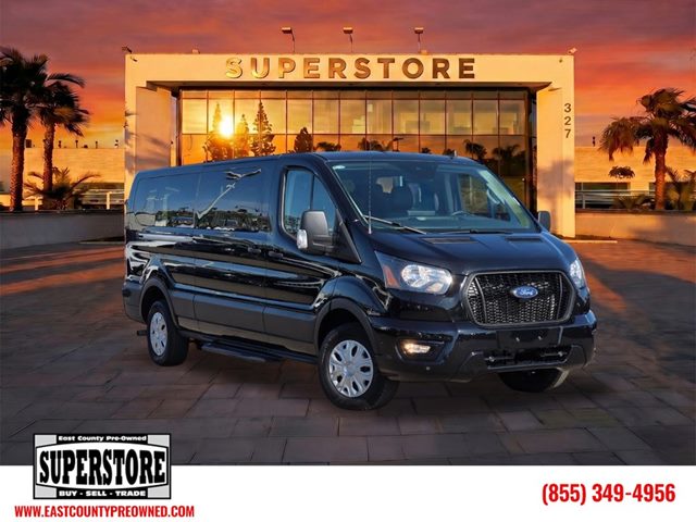 Agate Black 2024 Ford Transit Passenger 350 XLT Low Roof LB RWD Van Rear-Wheel Drive Automatic