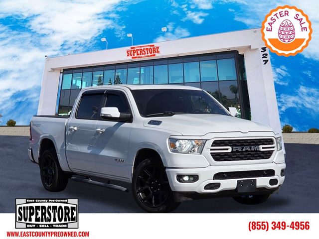 Bright White Clearcoat 2022 RAM 1500 Big Horn Crew Cab 4WD Pickup Truck Four-Wheel Drive Automatic