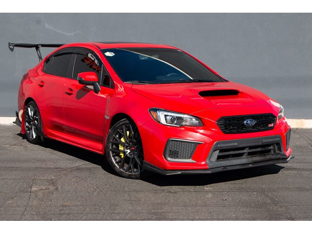 Pure Red 2019 Subaru WRX STI Limited AWD with Low Profile Spoiler Sedan All-Wheel Drive Manual