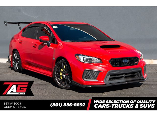Pure Red 2019 Subaru WRX STI Limited AWD with Low Profile Spoiler Sedan All-Wheel Drive Manual