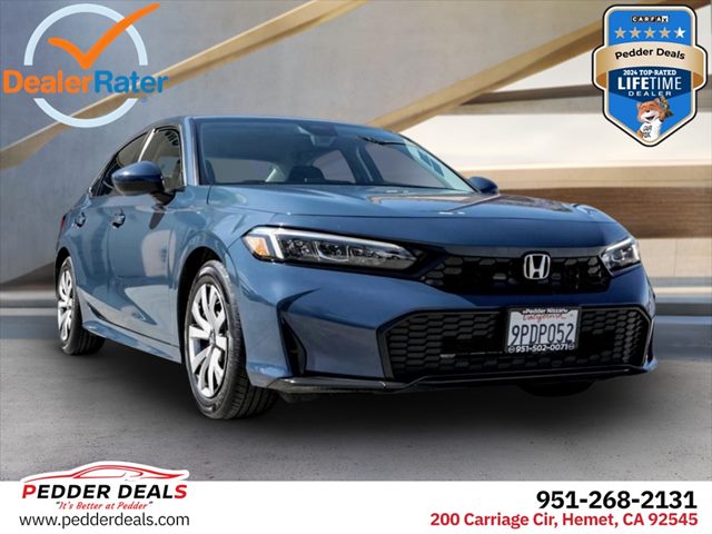 Blue Lagoon Pearl 2025 Honda Civic LX FWD Sedan Front-Wheel Drive Automatic