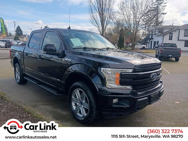 Agate Black Metallic 2019 Ford F-150 Lariat SuperCrew 4WD Pickup Truck Four-Wheel Drive Automatic