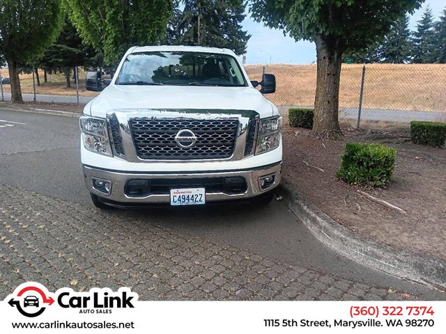 Glacier White 2017 Nissan Titan Pickup Truck Four-Wheel Drive Automatic
