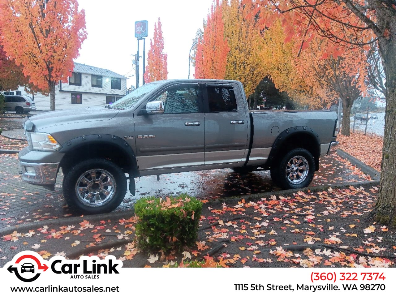 Mineral Gray Metallic 2010 Dodge RAM 1500 Pickup Truck Four-Wheel Drive Automatic