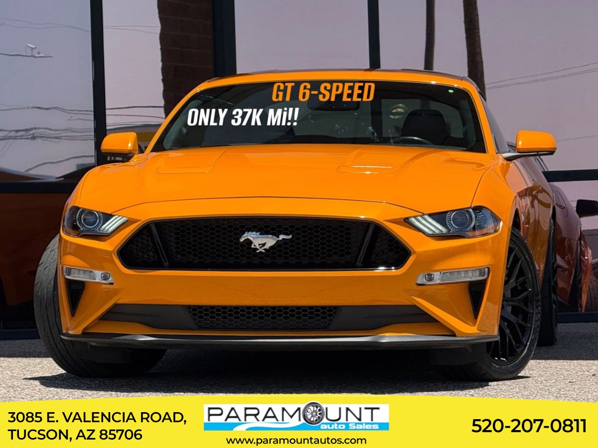 Orange Fury Metallic Tri-Coat 2018 Ford Mustang Coupe Rear-Wheel Drive Manual