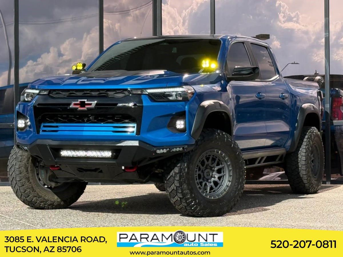 Glacier Blue Metallic 2023 Chevrolet Colorado Pickup Truck Four-Wheel Drive Automatic