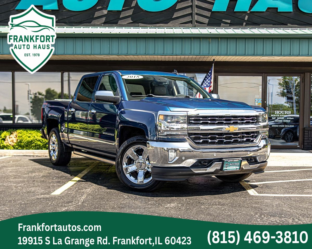 Deep Ocean Blue Metallic 2018 Chevrolet Silverado 1500 Pickup Truck Four-Wheel Drive Automatic