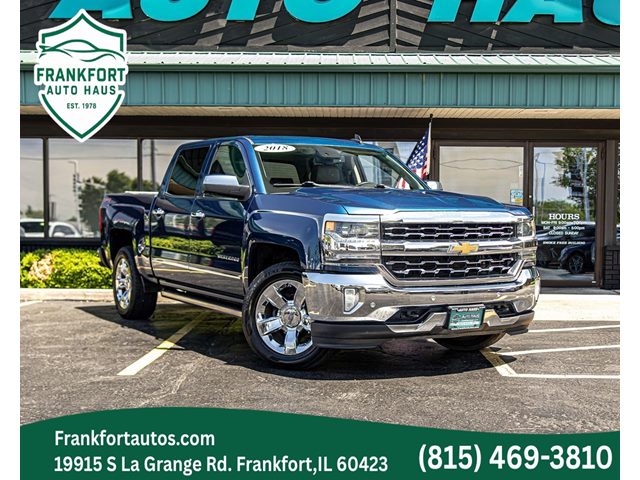 Deep Ocean Blue Metallic 2018 Chevrolet Silverado 1500 Pickup Truck Four-Wheel Drive Automatic