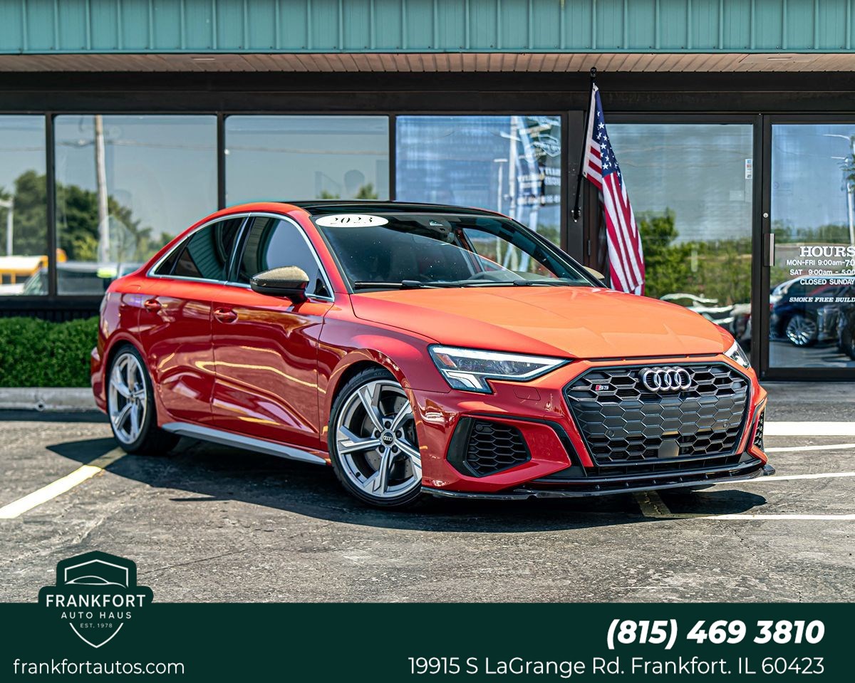 Orange (Tango Red Metallic) 2023 Audi S3 Sedan All-Wheel Drive Automatic