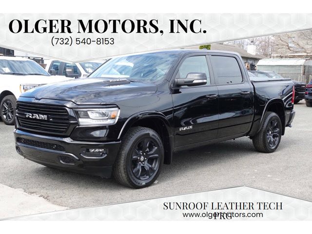 Diamond Black Crystal Pearlcoat 2022 RAM 1500 Laramie Crew Cab 4WD Pickup Truck Four-Wheel Drive 8-Speed Automatic