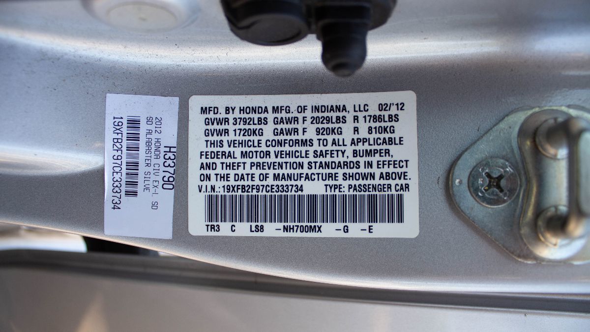 Used 12 Honda Civic Sdn Ex L In Santa Ana