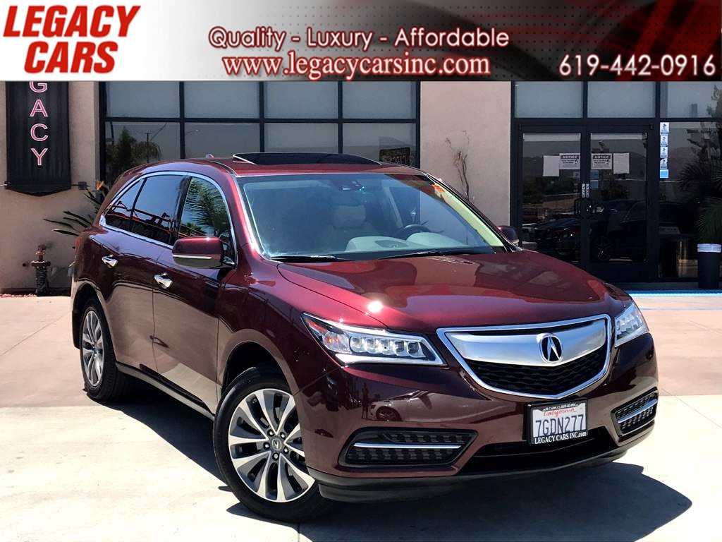 Sold 2014 Acura Mdx Sh Awd W Tech Nav Sunroof 3rd Row In El Cajon