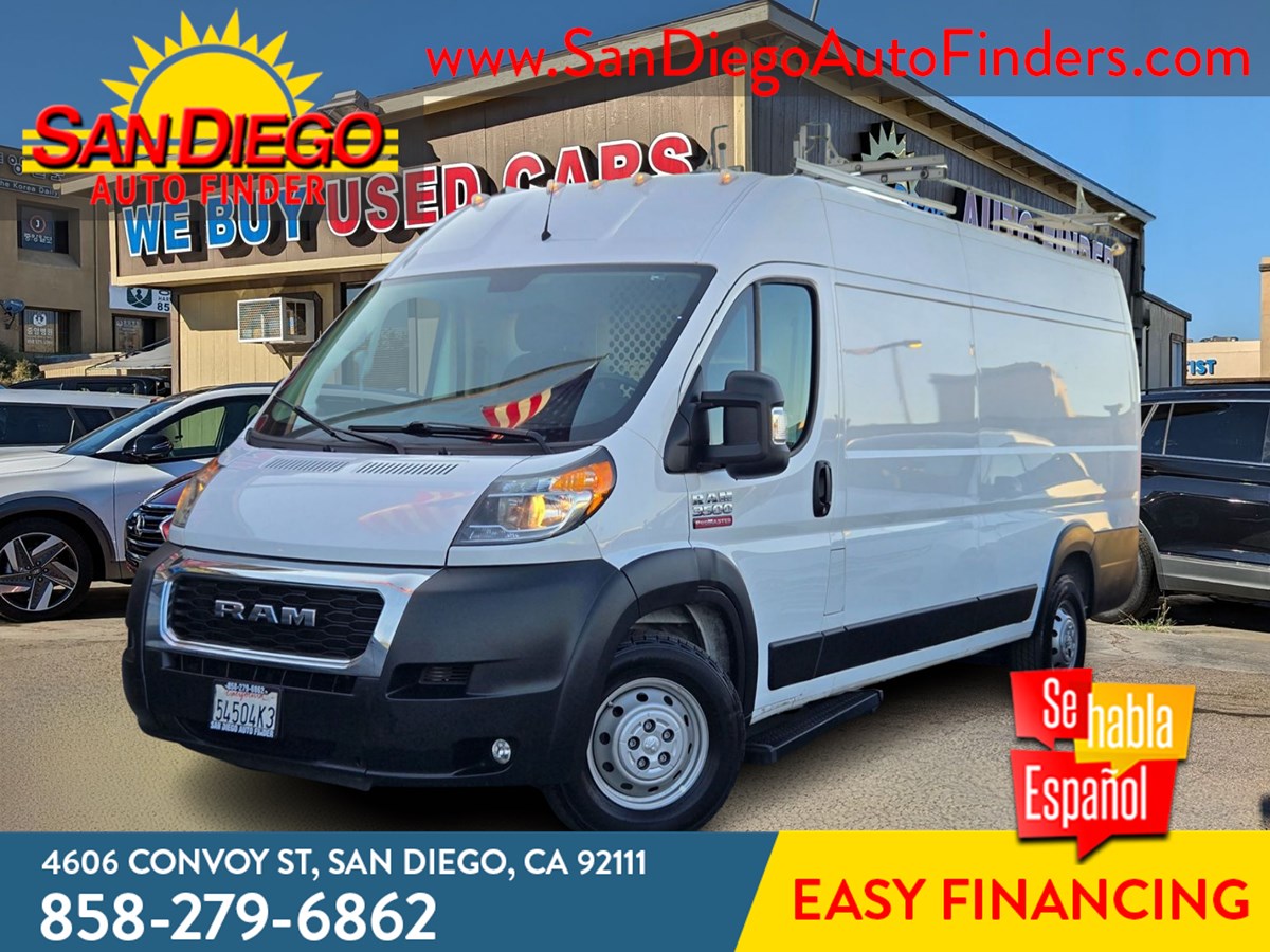 2021 Ram ProMaster 3500 High Roof 159" WB EXT Cargo Van 1 owner, Fac. Warnty, Sheleves & Cabinets &Racks