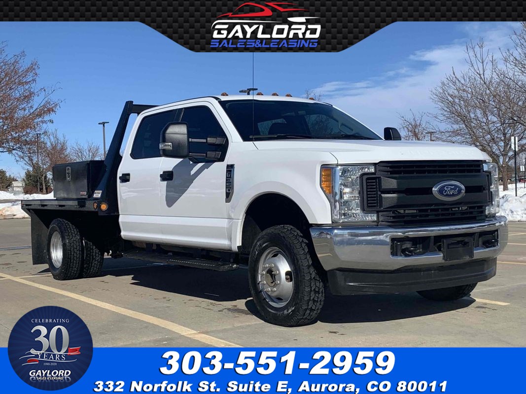 Sold 2017 Ford Super Duty F 350 Dually Crew Cab Flat Bed Xl 60 Cab To Axle 4x4 6 2l V8 In Aurora