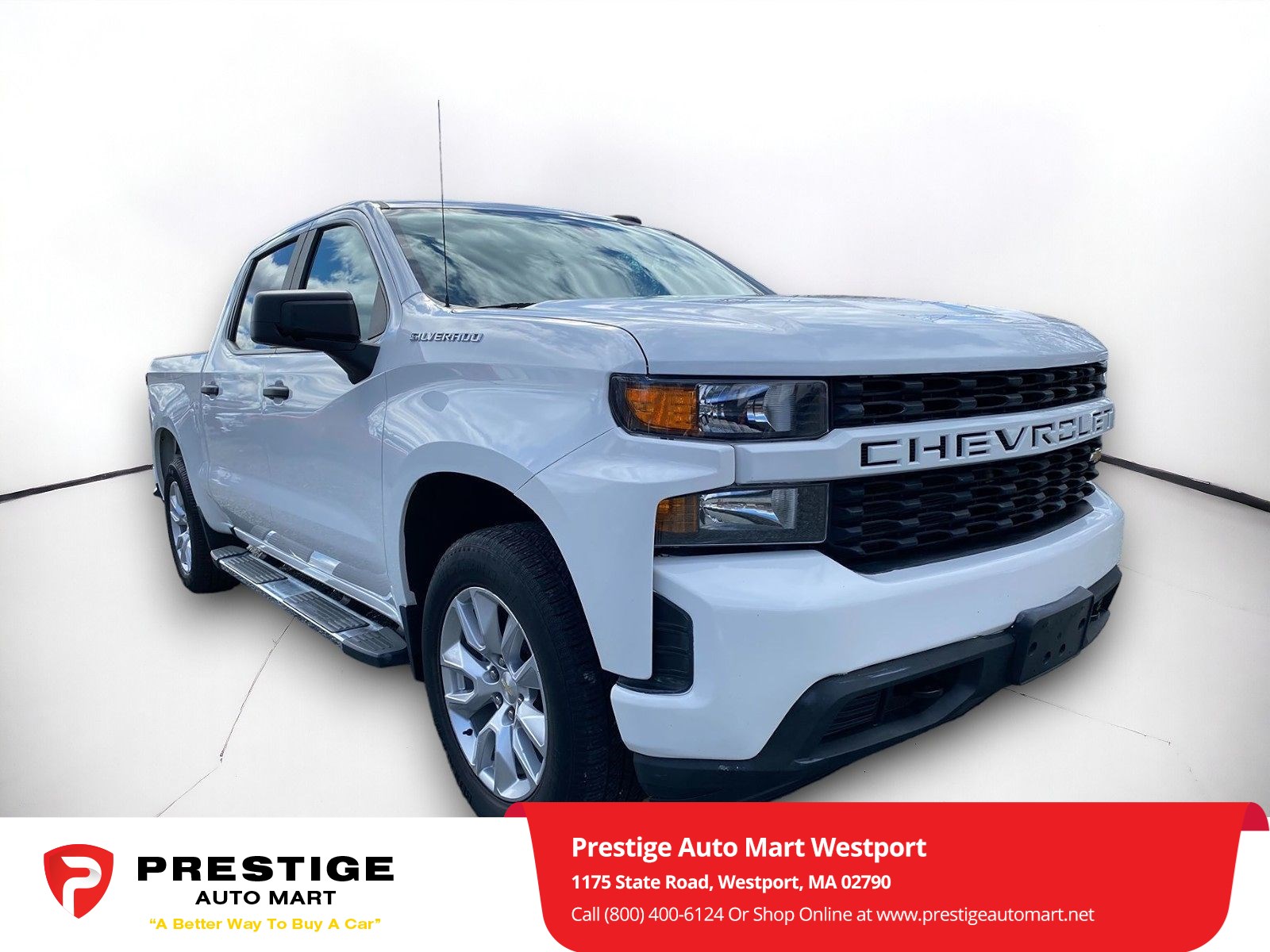 Used 2019 Chevrolet Silverado 1500 Custom with VIN 3GCUYBEF9KG291664 for sale in Westport, MA