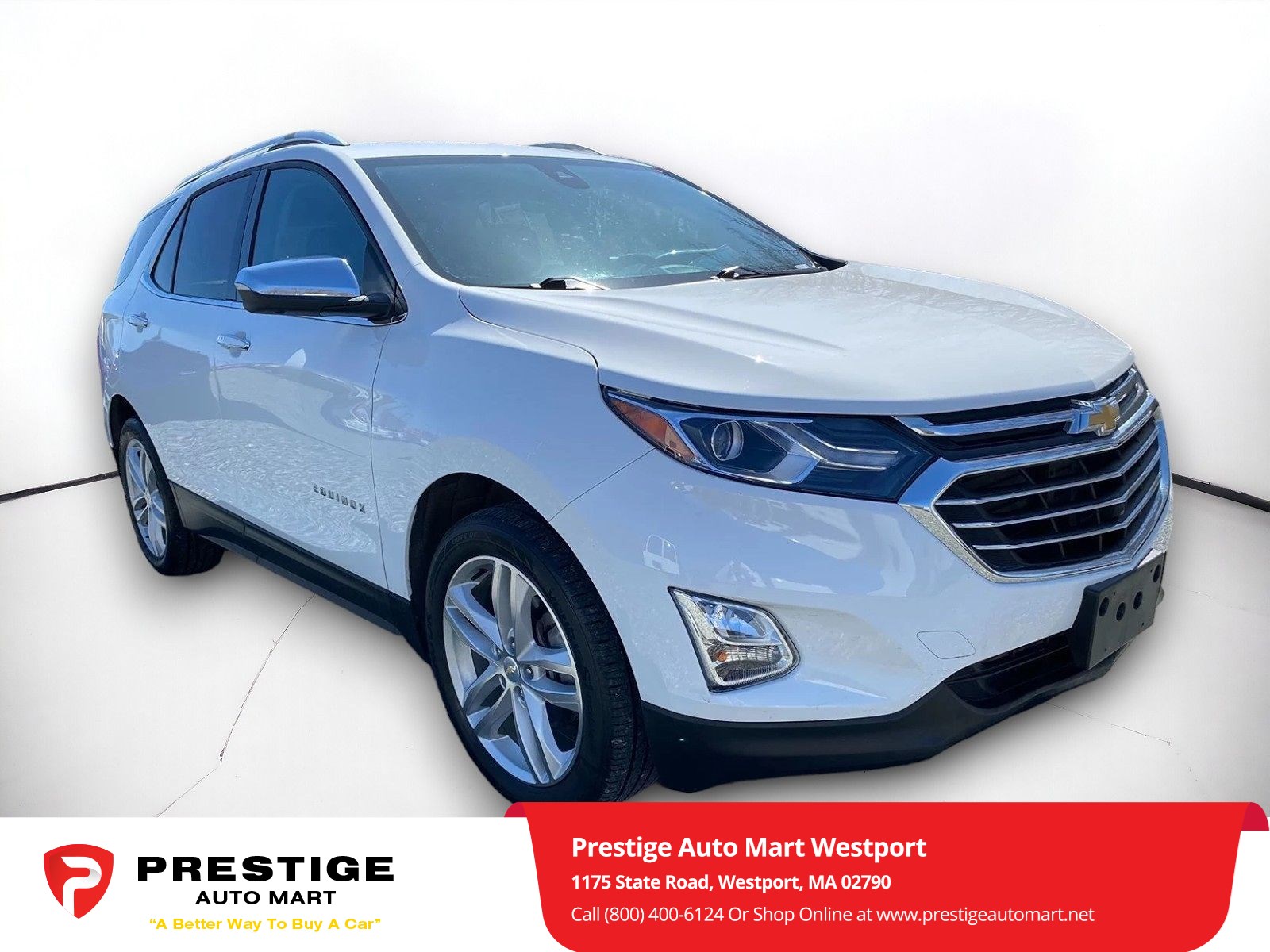 Used 2019 Chevrolet Equinox Premier with VIN 2GNAXYEX8K6170922 for sale in Westport, MA