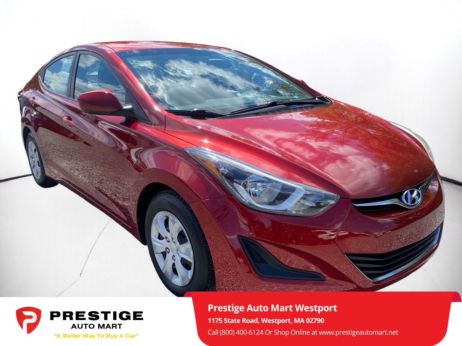 Used 2016 Hyundai Elantra SE with VIN 5NPDH4AE2GH739024 for sale in Westport, MA