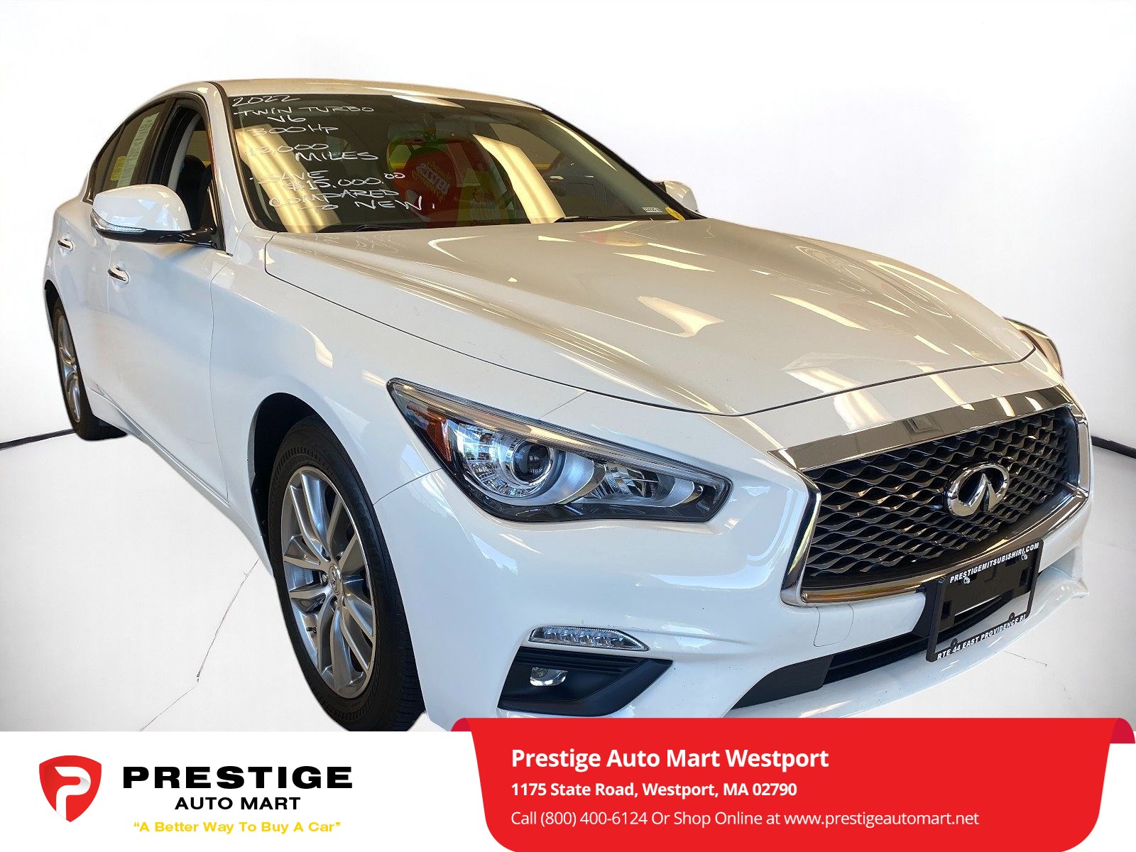 Used 2022 INFINITI Q50 PURE with VIN JN1EV7AR7NM340830 for sale in Westport, MA