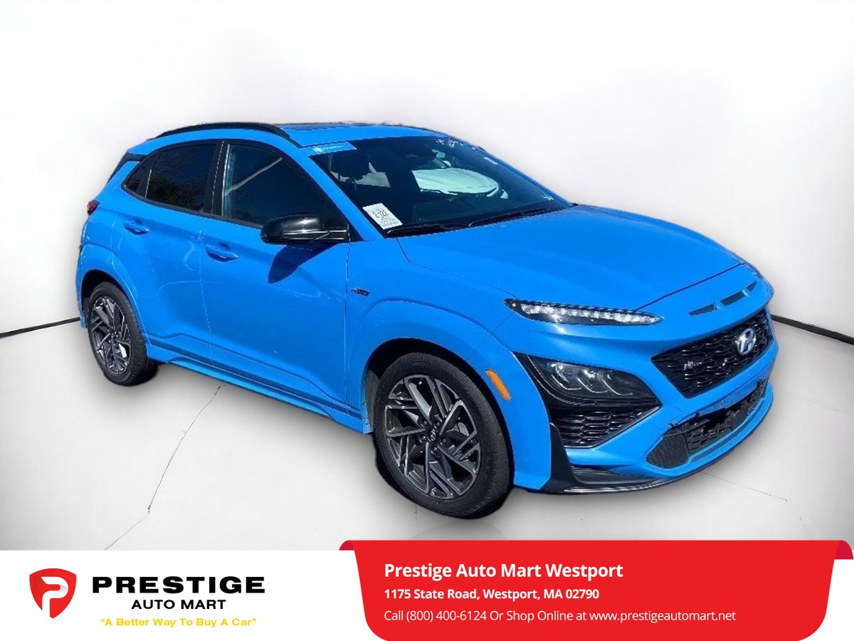 Used 2022 Hyundai Kona N Line with VIN KM8K3CA30NU775369 for sale in Westport, MA