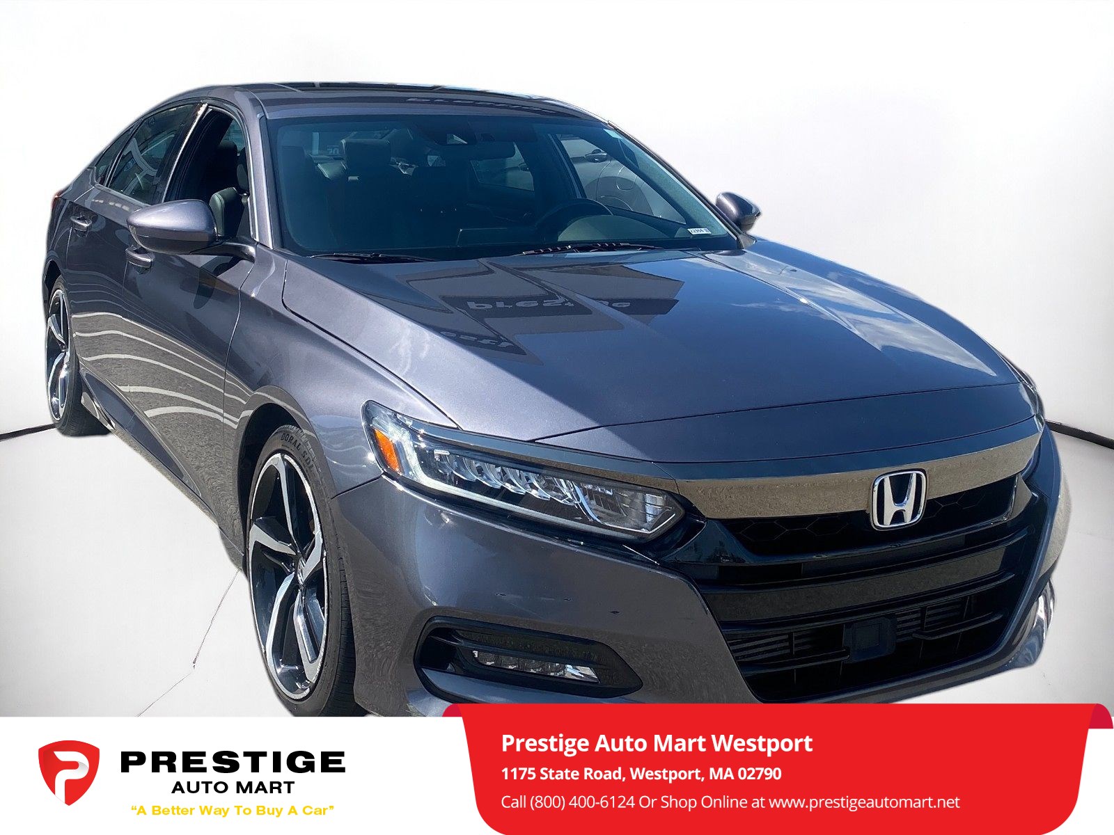 Used 2019 Honda Accord Sport with VIN 1HGCV2F38KA011774 for sale in Westport, MA