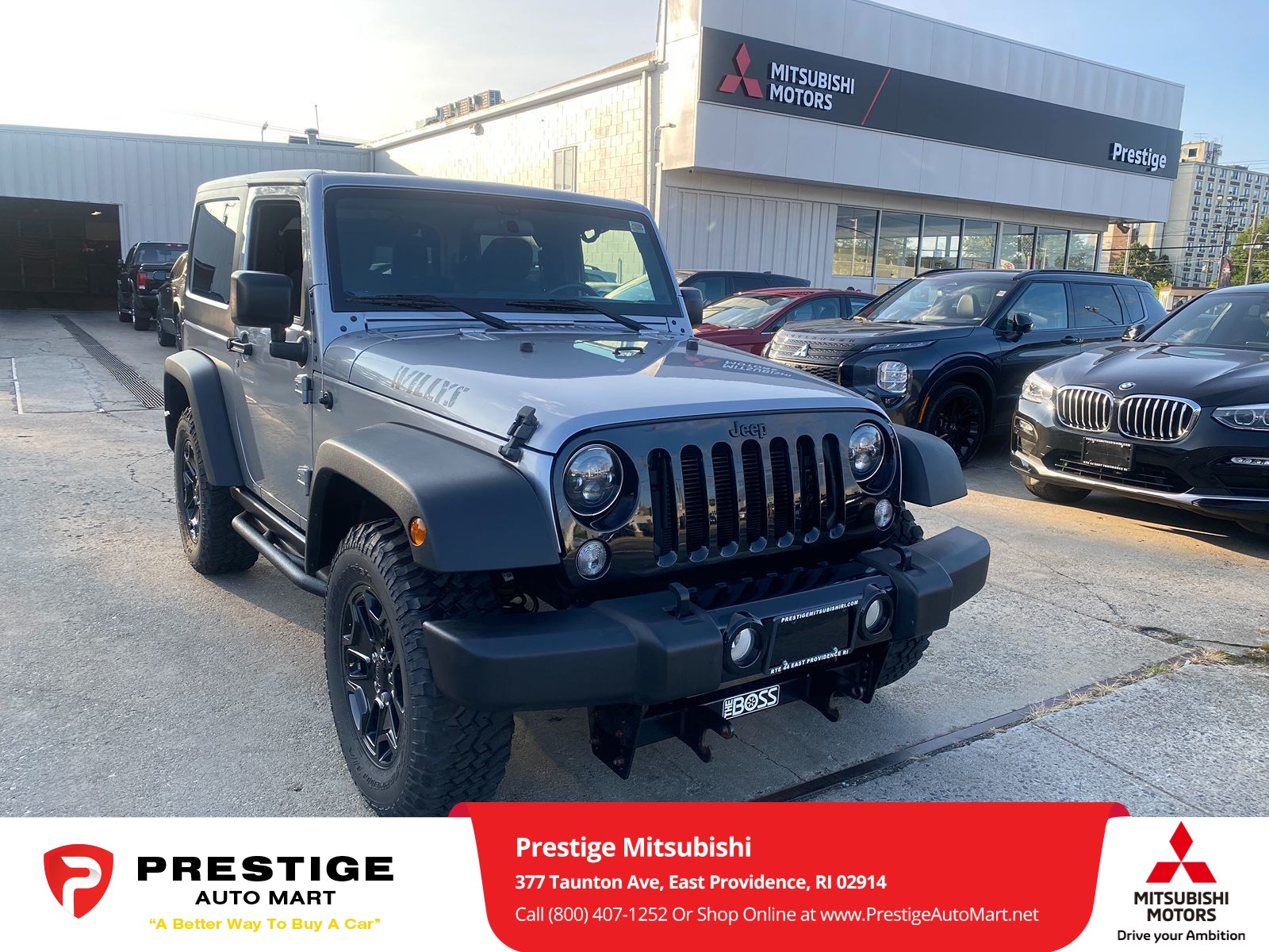 Used 2017 Jeep Wrangler Willys Wheeler with VIN 1C4AJWAG3HL500051 for sale in East Providence, RI