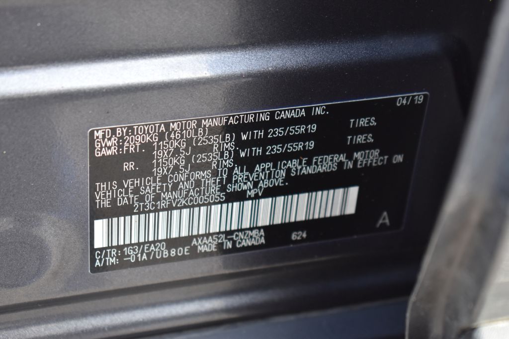 Toyota RAV4 2019 Toyota RAV4 2T3C1RFV2KC005055