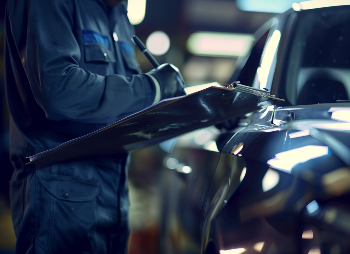 A Bemer Motors technician inspecting a BMW.