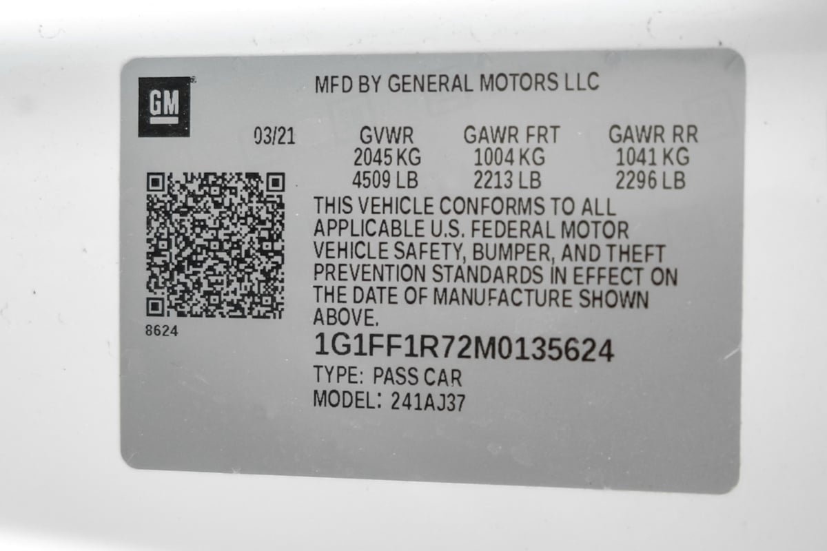 Chevrolet Camaro 2021 Chevrolet Camaro 1G1FF1R72M0135624
